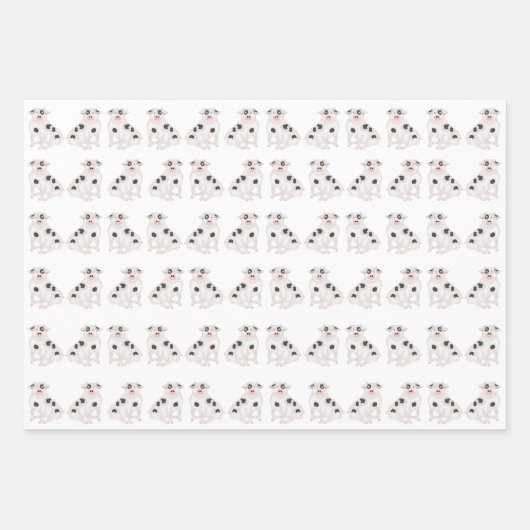 Schwein Wrapping Paper Flat Sheet Set 3 Geschenkpapier Set (Vorderseite 2)