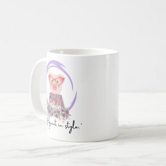 Schwein-Zitat Kaffeetasse (Vorderseite Links)