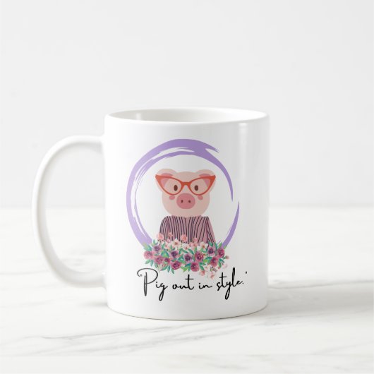 Schwein-Zitat Kaffeetasse (Links)