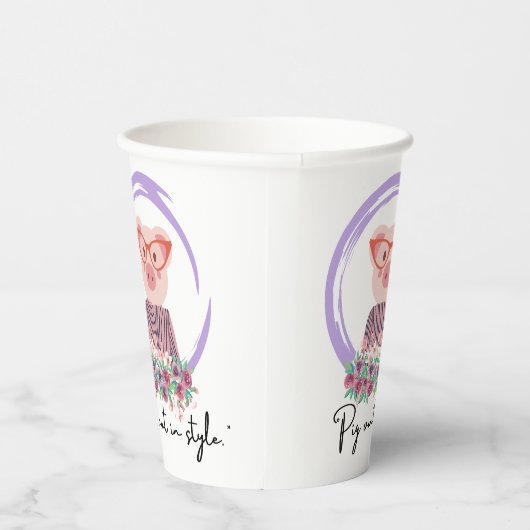 Schwein-Zitat Pappbecher (Rechts)