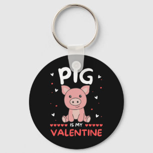 Schwein zum Valentinstag Niedliche Tiere Schwein i Schlüsselanhänger