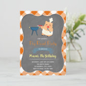 Schweinbraten-Party Einladung (Stehend Vorderseite)