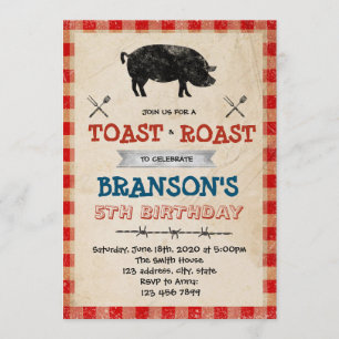 Schweinbraten- und -toast-Party Einladung
