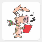 Schweinchen aus einem roten Buch Quadratischer Aufkleber (Vorderseite)