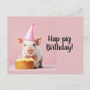 Schweinchen-Geburtstag! Postkarte