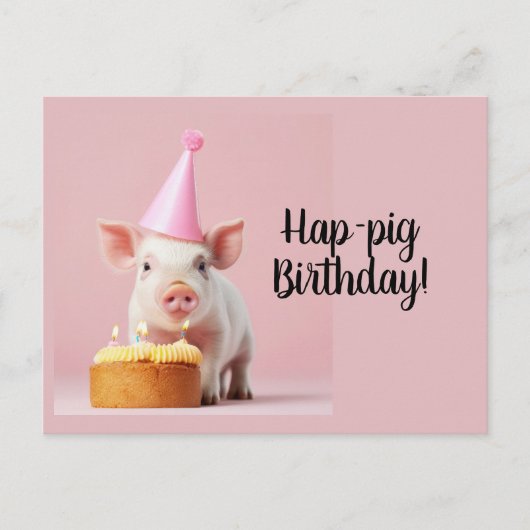 Schweinchen-Geburtstag! Postkarte (Vorderseite)