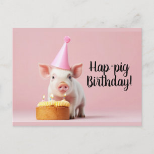 Schweinchen-Geburtstag! Postkarte