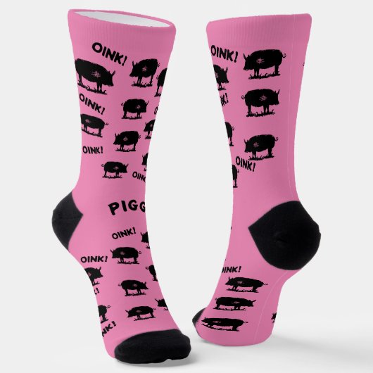 Schweinchen grunzt socken (Gewinkelt)