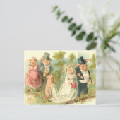 Schweinchen-Hochzeit Postkarte (Stehend Vorderseite)