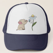 Schweinchen mit Blume Truckerkappe (Vorderseite)