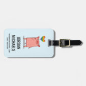 Schweinchen mit Regenbogenballon Gepäckanhänger (Vorderseite horizontal)