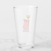 Schweinchen mit Regenbogenballon Glas (Rückseite)