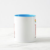 Schweinchen mit Regenbogenballon Tasse (Zentrum)