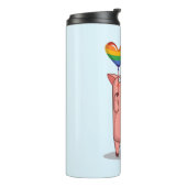 Schweinchen mit Regenbogenballon Thermosbecher (Nach links gedreht)