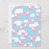 Schweine 1. Geburtstag Niedliche Einladungen (Rückseite)