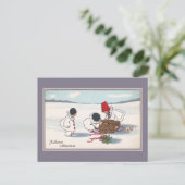 Schweine auf dem Lam Vintage Weihnachten (Stehend Vorderseite)