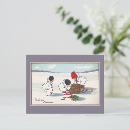 Schweine auf dem Lam Vintage Weihnachten (Stehend Vorderseite)