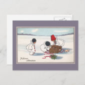 Schweine auf dem Lam Vintage Weihnachten (Vorne/Hinten)