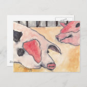 Schweine auf der Landkreis Messe Postkarte (Vorne/Hinten)