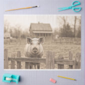 Schweine auf der Vintagen Bauernstil-Dekoupage Seidenpapier (Basteln)