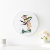 Schweine auf einem Roller Große Wanduhr (Zuhause)