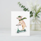 Schweine auf einem Roller Postkarte (Stehend Vorderseite)