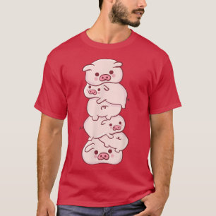Schweine auf Pile - Niedliche Kawaii Anime - Schwe T-Shirt