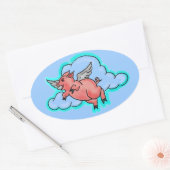 Schweine-Aufkleber Ovaler Aufkleber (Umschlag)