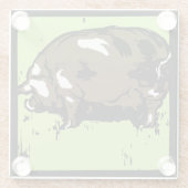 Schweine aus viktorianischem Holz Glasuntersetzer (Rückseite)