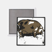 Schweine aus viktorianischem Holz Magnet (Vorderseite/Rückseite)
