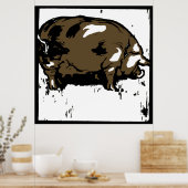 Schweine aus viktorianischem Holz Poster (Küche)