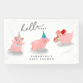 Schweine-Baby-Party Banner