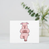 Schweine bei Yoga auf einem Leg Postkarte (Stehend Vorderseite)