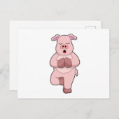Schweine bei Yoga auf einem Leg Postkarte (Vorne/Hinten)