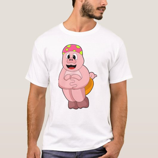 Schweine beim Springen ins Wasser T-Shirt (Vorderseite)