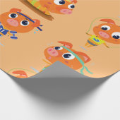 Schweine beim Training Geschenkpapier