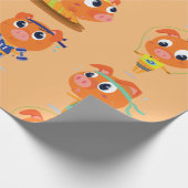 Schweine beim Training Geschenkpapier (Ecke)