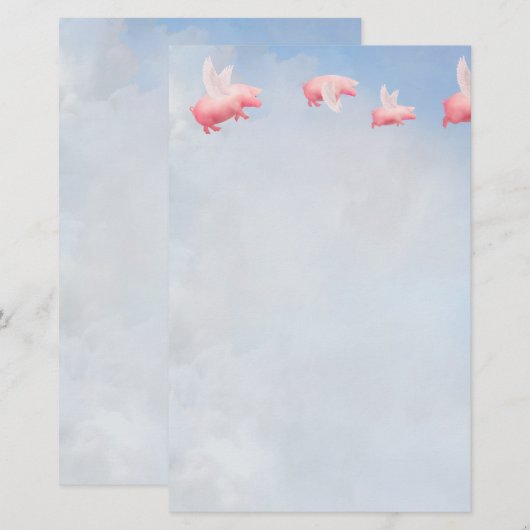 Schweine Briefpapier (Vorne/Hinten)