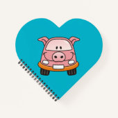 Schweine-Cartoon-Auto Notizbuch (Vorderseite)
