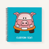 Schweine-Comic-Auto Notizblock (Vorderseite)