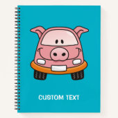 Schweine-Comic-Auto Notizblock (Vorderseite)