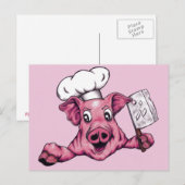 Schweine Der hamizide maniac Koch Schwein Original Postkarte (Vorne/Hinten)