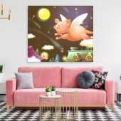 Schweine, die am Himmel fliegen Leinwanddruck (Insitu (Wohnzimmer))