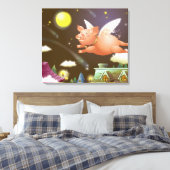 Schweine, die am Himmel fliegen Leinwanddruck (Insitu (Schlafzimmer))