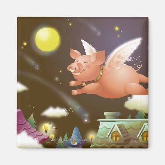 Schweine, die am Himmel fliegen Magnet (Vorne)