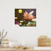 Schweine, die am Himmel fliegen Poster (Küche)