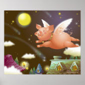 Schweine, die am Himmel fliegen Poster (Vorne)