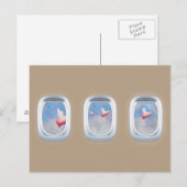 Schweine, die an Flugzeugfenstern vorbeifliegen Postkarte (Vorne/Hinten)