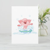 Schweine, die ein Bad einnehmen Einladung (Stehend Vorderseite)