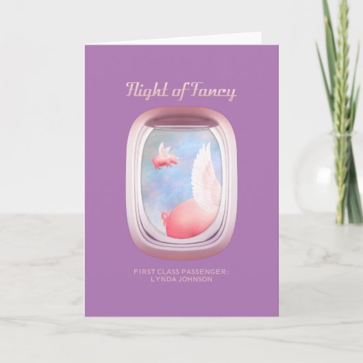 Schweine, die in der Vergangenheit Flugzeuge Windo Karte (Vorderseite)